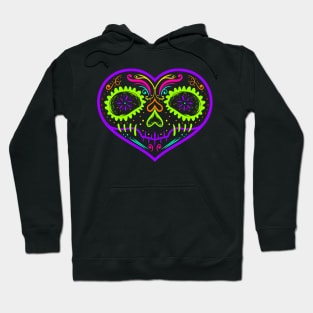 Heart Shaped Sugar Skull Painting For Day Of The Dead Hoodie